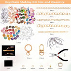 Wurosi 325Pcs Charms Lip Gloss Keychain Making Kit, Including 20 Keychain Clips 25 Extender Chain 118 Charms Jewelry Plier, Bag Charm Kit, Keychains Making Supplies for Jewelry Making,Christmas Gifts - color: 325 pcs kits