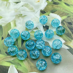 100pcs Crackle Glass Beads 10mm Round Crystal Glass Spacer Crafts Beads for Jewelry Making Necklace Bracelet Earrings DIY Crafts(Sky Blue) - color: Sky Blue, size: 10mm