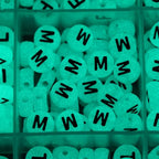 Melius 1450Pcs Acrylic Glow Letter Beads, Alphabetical Glowing in The Dark Beads in 28 Grid Box for Jewelry Making, DIY Bracelets, Necklaces, Key Chains (Glowing, 4x7mm) - color: Glowing, size: 4x7mm