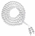 108 Clear Quartz Crystal Beads 8mm Mala Bracelet, Healing Stone Prayer Beads for Meditation Yoga Chakra Balancing - color: transparent
