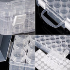Bead Organizer, Bead Containers, 30 Grids Diamond Painting Storage Containers Clear Bead Organization Diamond Painting Accessories Small Storage Container for Beads Seeds Glitter Rhinestones (2 Pack) - size: The outer box: 16 x 14 x 5.3cm (2 Pack)