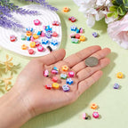 200Pcs Butterfly Flower Polymer Clay Beads Colorful Floral Butterfly Clay Beads for DIY Bracelet Necklace Earring Jewelry Making