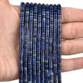 300pcs Natural Lapis Lazuli Heishi Spacer Beads 2x4mm Genuine Real Disc Stone Beading DIY Charm Smooth Loose Gemstone Beads for Jewelry Making Bracelets Necklaces Earrings Crafts - color: Blue Lapis Lazuli
