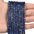 300pcs Natural Lapis Lazuli Heishi Spacer Beads 2x4mm Genuine Real Disc Stone Beading DIY Charm Smooth Loose Gemstone Beads for Jewelry Making Bracelets Necklaces Earrings Crafts - color: Blue Lapis Lazuli