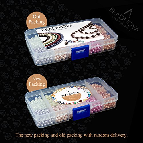 BEADNOVA Satin Pearls Beads for Crafts Tiny Loose Glass Imitation Pearls for Jewelry Making (4mm, 1000pcs, Multi Color) - color: 4mm 1000pcs Mix Lot M03