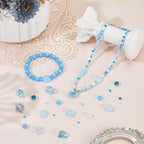 SUNNYCLUE 1 Box About 295pcs Summer Beading Kit Glass Turtle Bead Light Sky Blue Clear Hawaii Beach Ocean Animal Life Fish Starfish Turtle Seashell Spacers for Jewelry Making Beading Kits Adulting - style: Ocean 3