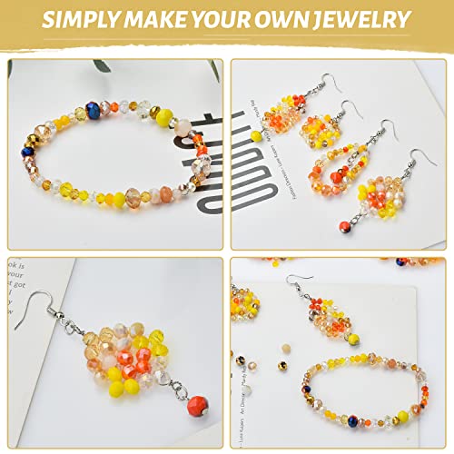 Wholesale 4/6/8mm Crystal Rondelle Beads for Jewelry Making Findings Include Plastic Storage Box,Faceted Glass Beads,Spacer Beads for Bracelets Earrings - color: Golden