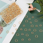 PH PandaHall 200pcs 18K Gold Plated Jump Rings 6mm/8mm Twisted Open Jump Rings 18 Gauge Golden O Ring Brass Round Connector Ring for Bracelet Necklace Earring Keychain DIY Jewelry