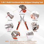Wire Stripper Cutter Crimping Tool - 9 in 1 Wire Stripper Tool with Cutter Crimper Function AWG 22-10 Wire Cutters Pliers for Wire Splitting,Stripping,Cutting,Crimping, Clamping,Winding,Sharpening