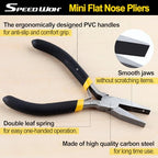 SPEEDWOX Duck Bill Fine Pliers - Flat Nose Chain Nose Pliers for Jewelry Making - 5 Inch Mini Precision Smooth Flat Jaws Non-slip Damping Handles - size: Flat Nose Pliers