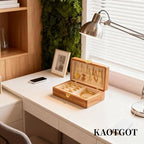 Travel Jewelry Case Small Wood Jewelry Organizer Jewelry Box for Women (Pine Wood Print B) - color: Pine Wood Print B