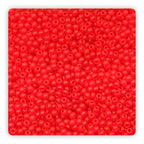 4mm Frosted Glass Seed Beads Bulk, 1000pcs Small Round Glass Bead Matte Loose Spacer Beads for Beading, Friendship Bracelet, Pendants, Key Chains, Necklaces, Hairpins, Red