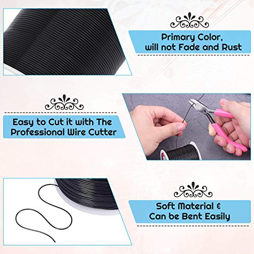 anezus 20 Gauge Jewelry Wire, 28 Yards Craft Wire Tarnish Resistant Copper Beading Wire for Jewelry Making Supplies and Crafting(Black) - color: Black
