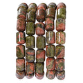 Natural Unakite Cylinder Tube Beads 10x14mm 38cm/str Loose Semi Gemstone Stone Beads for Making Bracelets Necklace - color: Unakite