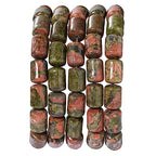 Natural Unakite Cylinder Tube Beads 10x14mm 38cm/str Loose Semi Gemstone Stone Beads for Making Bracelets Necklace - color: Unakite
