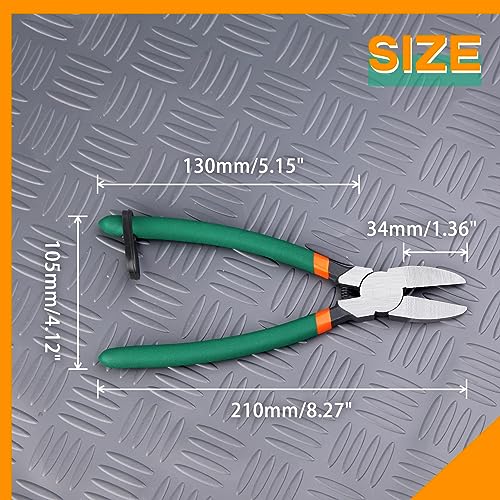 SPEEDWOX Flush Cut Pliers Side Cutting Pliers with Longer Flush Cutting Edge Flush Cutter Wire Cutter for Crafts Flush Cut Trimmers Craft Cutter Model Tools Flush Cut Snips Plastic Pliers Hand Tools - size: 8"