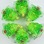 6Pcs Luminous Christmas Tree Focal Beads for Pens Christmas Tree Fancy Space Beads for DIY Craft Beadable Pens Keychain Bracelet Necklace Earrings Jewelry Making - color: Luminous Christmas Tree 1