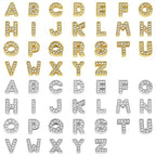 AUEAR, 52 Pack Silver Gold A-Z 8mm Full Rhinestone Slide Charms Crystal Alphabet Letter Alloy for Bracelets Necklace Wristbands DIY Jewelry Making - color: Silver & Gold, size: 52 Pack