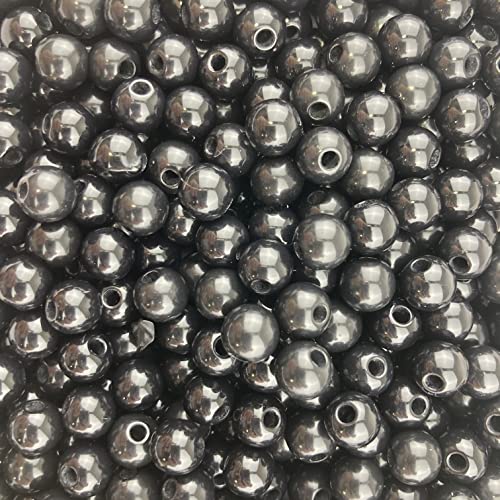 1,000 Round Black and White Acrylic Beads 8mm Diameter with 2mm Hole - color: Black and White, size: 8mm