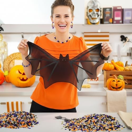 Ferraycle 5700 Pcs Fall Halloween Clay Beads Set Christmas Clay Beads Holiday DIY Jewelry Making Kits for Bracelet Necklace Earring(Black, Purple, Orange, White) - color: Black, Purple, Orange, White