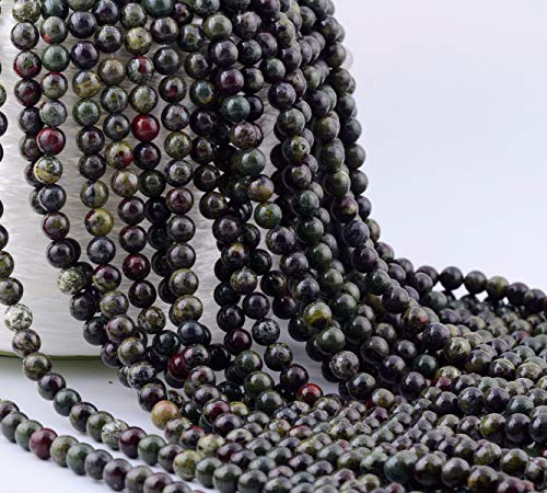 Natural Stone Beads 100pcs 6mm Dragon Blood Stone Round Genuine Stone Beading Loose Gemstone Hole Size 1mm DIY Smooth Beads for Bracelet Necklace Earrings Jewelry Making (Dragon Blood Stone Red,6mm) - color: Dragon Blood Stone Red, size: 6mm