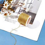 PH PandaHall 33 ft Necklace Chains 2.2mm Golden Iron Cross Chains Link Flat O-Shaped Cable Chains Craft Jewelry Chain for DIY Necklace Bracelet Jewelry Making Valentine, 3x2.2x0.6mm - color: Golden-3x2.2x0.6mm, size: 3x2.2x0.6mm