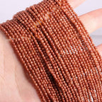 155pcs 2mm Natural Golden Sand Stone Loose Round Beads Gemstone Smooth Samll Spacer Beads for jewerly Making Bracelet Necklace - color: Golden Sand, size: 2 mm