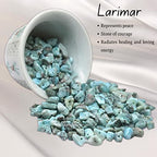 Larimar Pre Drilled Natural Crystals Crushed Chips Beads for Jewelry Making, DIY Handmade Healing Crystals (25 Inch Strand) - color: Larimar