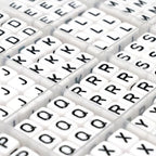 MELIUS 252Pcs 10x10mm Acrylic Large Letter Beads, Square Big Alphabet Paracord Beads for Jewelry Making, DIY Necklaces Collars, Key Chains, Bracelets (White)