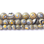 10MM Yellow Peacock Turquoise Round Loose Beads Natural Gem Beads Crystal Energy Stone Beads for Jewelry Making DIY Bracelet Necklace - color: Yellow Peacock Turquoise, size: 10MM