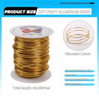Aluminum Craft Wire,15 Gauge (1.5mm) Gold Bendable Wire,100 Feet Continuous Roll for Jewelry Making,Sculpting,Floral & Armature Projects - size: 15 Gauge 100Ft, style: Gold