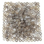 TUMBEELLUWA Natural Gemstone Beads for Jewelry Making, Rondelle Large Hole Loose Beads Pack of 15,Gray Agate(8x14mm) - color: Gray & White
