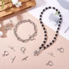 Craftdady 20 Sets Antique Silver Heart Toggle Clasps Tibetan T Bar Closure End Clasps for Bracelet Necklace Making - color: Antique Silver, 18.5x14mm