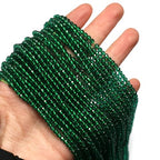 10 Strands Spinel Beads Artificial Faceted Small Round Loose Beads 3mm 15 inch for Jewelry Making Charms Necklace Bracelet - color: Green-1