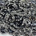 120pcs 6mm Rondelle Spacer Beads Gun-Black Plated Crystal Rhinestone Spacer Loose Beads for Jewelry Making DIY Bracelets Necklace Earring Craft(Gun-Black White) - color: Gun-Black White, size: 6mm