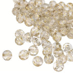 LadayPoa 200pcs 8mm Acrylic Clear Gold Star Round Beads for Jewelry Making Plastic Bubble Beads Ball Charms for Bracelet Making Necklace DIY Bubblegum Bead Christmas Ornament Gifts - color: clear 8mm200pcs