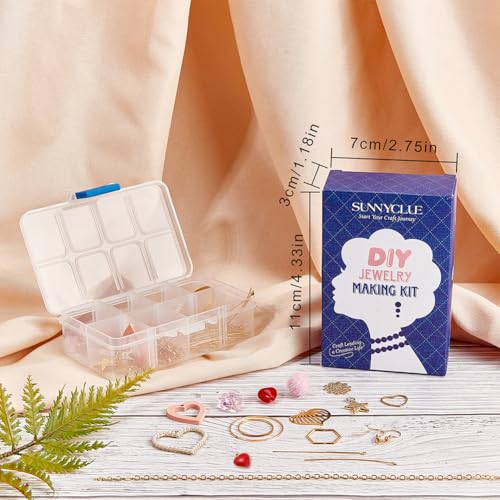 SUNNYCLUE 1 Box DIY 9 Pairs Valentine's Earring Making Kits Heart Enamel Charms Wood Pendants & Glass Beads & Earring Hooks for Women Beginners DIY Earring Jewelry Making