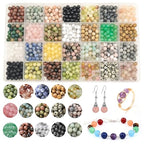 1120pcs Natural Stone Beads Polished Beading 6mm Loose Beads Gemstone Crystal Energy Stone Healing Power for DIY Jewelry Making (6mm 28 Materials A) - color: 28 Materials A, size: 6mm