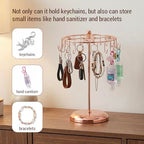 MyGift Freestanding Copper Tone Metal Rotating Jewelry Stand Organizer Display Tree with 24 Hooks for Bracelets, Necklaces, Hoop Earrings - color: Copper