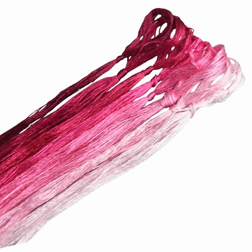 8 Skeins Mulberry Silk Floss Embroidery Thread Floss-Cross Stitch Threads China Silk Woven Jewelry Threads DIY Sewing Kits (14) - color: 14