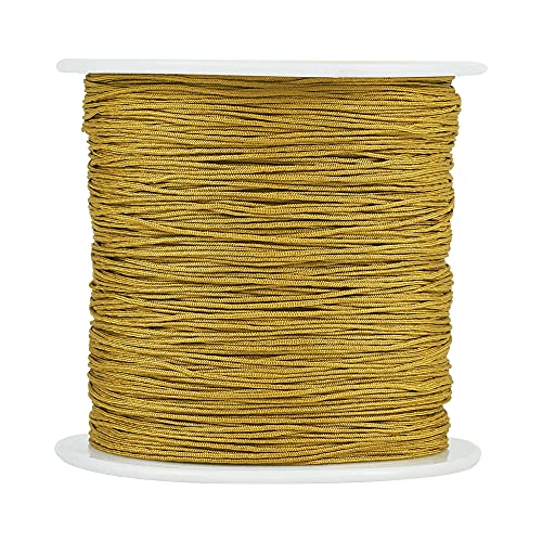 150 Yards 0.5mm Braided Nylon Crafting Thread Chinese Knotting Beading String Macrame Cord Rope for Necklace Bracelet Jewelry Craft Making, Goldenrod - color: Goldenrod, size: 0.5mm