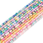 Elecrelive 10 Strands Polymer Clay Beads 4 mm Handmade Vinyl Heishi Beads Flat Round Disc Beads Loose Spacer Beads for Surfer Choker Necklace Bracelet Earrings Jewelry Making - color: Mixed Color
