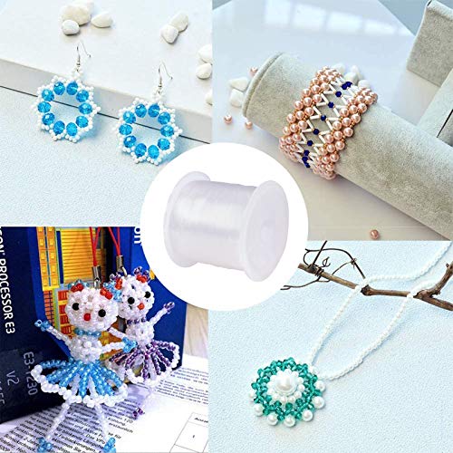 PH PandaHall 80 Yards 0.3mm Transparent Beading Line Clear Fishing Line Invisible Nylon Thread Jewelry String Wire Beading Cords String for Christmas Party Decor, Seed Beads Jewelry Bracelet Making - size: 0.3mm