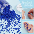 PH PandaHall 2000 Pcs 3mm Seed Beads, 8/0 Glass Seed Beads Round Small Pony Bead Waist Beads Mini Spacer Beads for Earring Bracelet Necklace Anklet Jewelry DIY Craft Making, Royal Blue - color: Blue-2000 Pcs