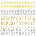 208Pcs/8 Sets Silver Letter Charms A-Z Alphabet Metal Initial Charms kit for Jewelry Making DIY Bracelets Necklaces and keychain making - color: Gold-Silver