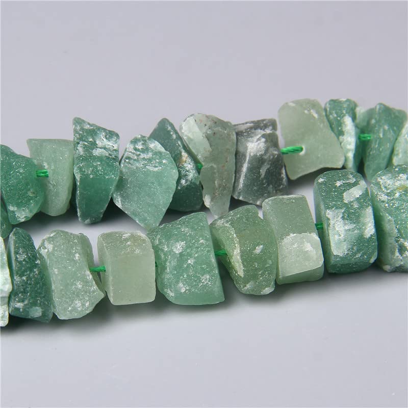 10-13mm Natural Irregular Freeform Raw Green Aventurine Stone Nugget Beads Reiki Crystal Healing Minerals Quartz Bead DIY Jewelry Making - color: Green Aventurine