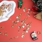 HOMAR 105Pcs DIY Keychain Making Kit Bag Charm Jewelry Chain Making 30 Charms 8 Keychain Clips with Key Ring 8 Extender Chains 50 Jump Ring for DIY Craft Supplies Accessories(Christmas) - color: Christmas-105PCS