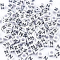 500Pcs Square Letter Beads N 6X6mm Individual White Alphabet Beads for Charms Bracelets Making - color: Square - N