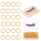 BEADIA 18K Gold Plated Jump Rings Non Tarnish 4mm 900pcs for Jewelry Making Findings - color: Gold, size: 0.5x4mm