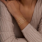 Gold Bracelets Set for Women Stack, Chunky Thick Bracelets Stack for Women Trendy, Simple Dainty Thin Gold Plated Cuff Stackable Bracelets With Beaded Cuban Paperclip Snake Rope Bangle Hand Chain Jewelry - style: Style 02-gold